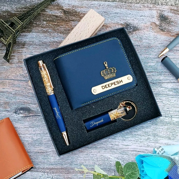 WALLET +KEYCHAIN +PEN COMBO - Navy Blue