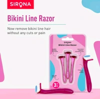 Sirona Bikini Razor for Women, Bikini Line Razors for Painless Hair Removal - 3 Razors