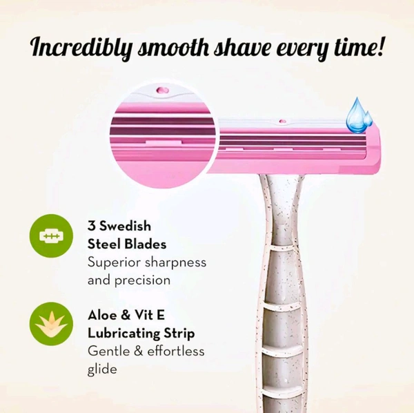 Plush Disposable Eco Razor For Women - Pack of 3