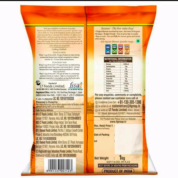 Daawat Rozana Super Basmati Rice 1 kg