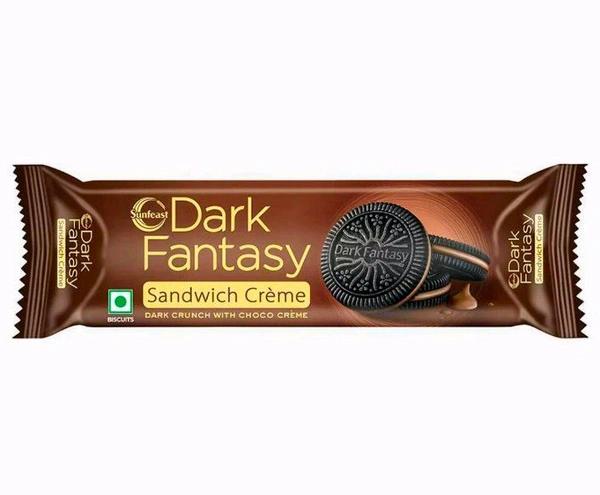 Sunfeast Dark Fantasy Creme Biscuits Made With Real Chocolate 83g