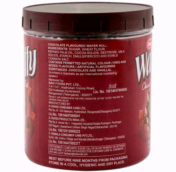 Dukes Waffy Choco Wafer Rolls 250 g