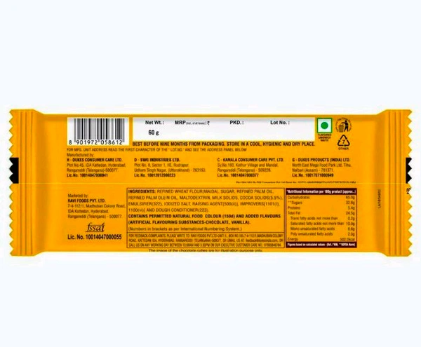 Dukes Waffy Chocolate Wafers 60 g