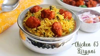 Chicken 65 biryani 