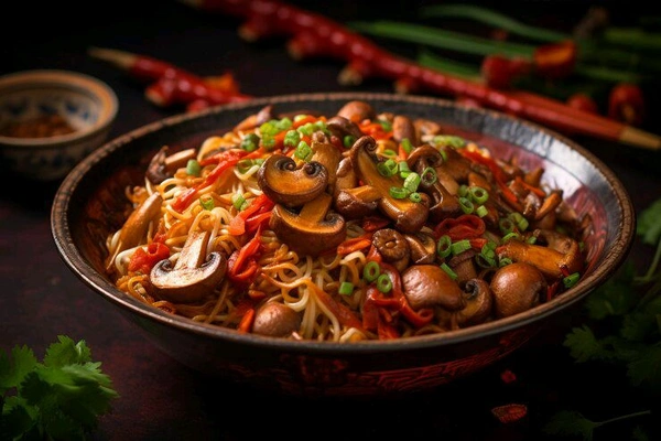 Veerabhadra bakery  Mushroom Veg Noodles