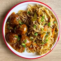 Veg Manchurian Noodles