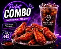 HOT wings+ Cool Drink - 3 Pics 