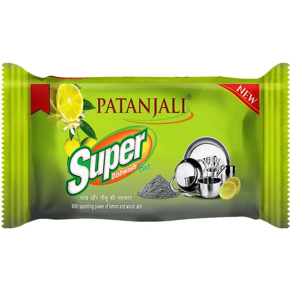 Patanjali Lemon and Wood Ash Super Dishwash Bar