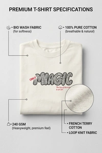 Storm Valor White Mushroom "Magic" Oversized T-Shirt - Premium 240 GSM French Terry - Gold-Washed 100% Cotton Luxury Streetwear. - L, White