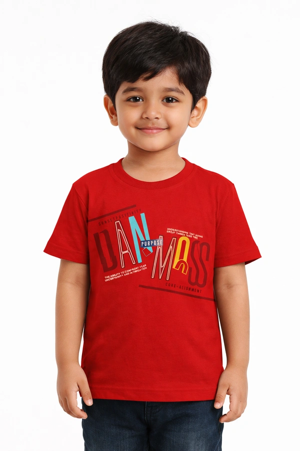 Storm Valor Boys 100% Pure Cotton Bio-Washed Red T-Shirt - Dan Mass Design
