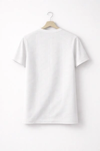 Storm Valor Classic White Jacquard Texture Tee | 200 GSM Breathable Cotton Blend | Premium Woven Streetwear T-Shirt - M, White