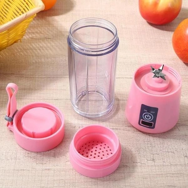 Multi-Purpose Portable USB Electric Juicer 6-Blades, Protein Shaker, Blender Mixer Cup (380 ML) - 380 ml, As per availability
