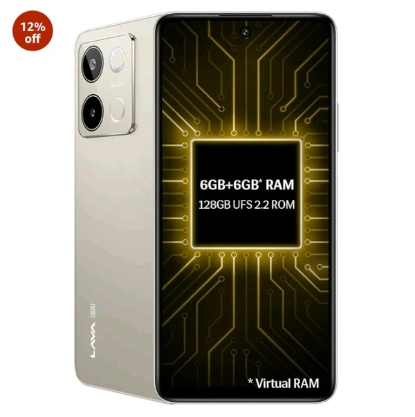 Lava Blaze 3 5G (Glass Gold, 6GB+128GB) | Segment's Fastest 5G Smartphone | Dimensity 6300 Processor | 90Hz Display | 50MP+2MP AI Camera with Vibe Light | 5000 mAh | Glass Back|18W Fast Charging - Glass gold