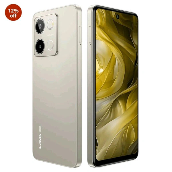 Lava Blaze 3 5G (Glass Gold, 6GB+128GB) | Segment's Fastest 5G Smartphone | Dimensity 6300 Processor | 90Hz Display | 50MP+2MP AI Camera with Vibe Light | 5000 mAh | Glass Back|18W Fast Charging - Glass gold