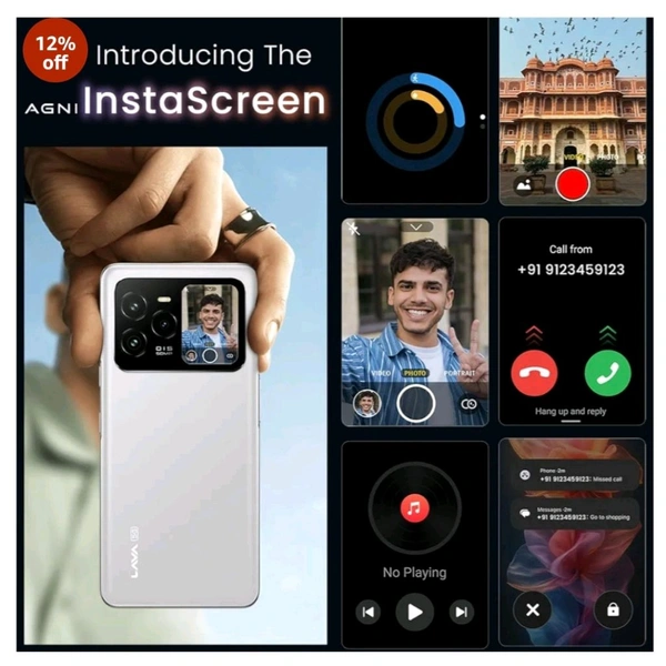 Lava Agni 3 5G (Pristine Glass, 8GB+128GB) | India's 1st Dual AMOLED | Dimensity 7300X | 50MP Triple AI Camera | 66W Fast Charge,5000 mAh Battery | Clean UI | Free Replacement @ Home | with Charger - 128gb, Pristine glass