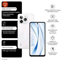 Lava Yuva 3 (Eclipse Black, 4+4*GB + 128GB)|Segment's Most Affordable Smartphone with 128 GB (UFS 2.2) Storage | 90Hz Punch Hole Display|13MP AI Triple Camera|Side Fingerprint Sensor |Bloatware Free - Galaxy white, 128 GB
