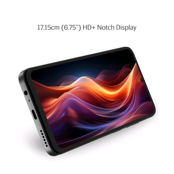 Lava O3 (Glossy Black, 4 GB RAM, 64 GB Storage) | Ultra Fast Octa Core Processor | 6.75" HD+ Display | 13MP AI Dual Rear Camera | 5000 mAh Battery - Glossy black