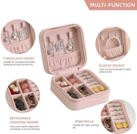 Aavad Flixpen Mini Jewelry Organizer Box for Women Travel Storage Case Storage Case PU Leather jewellery organisers Vanity Box (MULTI)