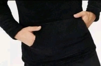 Woolen Full Sleeves Hooded Sweatshirt for Men - XL, Black