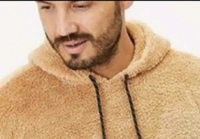 Woolen Full Sleeves Hooded Sweatshirt for Men - XL, Peach