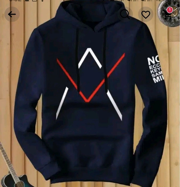 Full Sleeves Hooded Sweatshirt for Men - Navy Blue, L