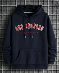 Full Sleeves Printed Hoodie for Men - Black, M