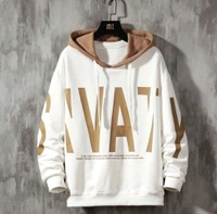 Fleece Printed Hooded Sweatshirt for Men - Black, M