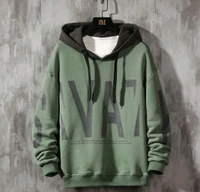 Fleece Printed Hooded Sweatshirt for Men - Black, M