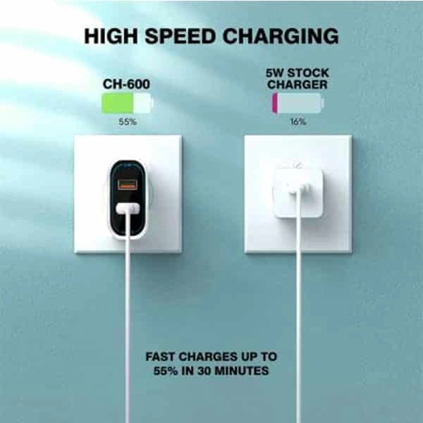 Ubon CH-600 5 W 3.4 A Multiport Mobile Charger with Detachable Cable  (White, Cable Included)