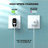 Ubon CH-600 5 W 3.4 A Multiport Mobile Charger with Detachable Cable  (White, Cable Included)