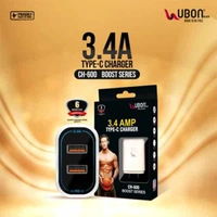 Ubon CH-600 5 W 3.4 A Multiport Mobile Charger with Detachable Cable  (White, Cable Included)