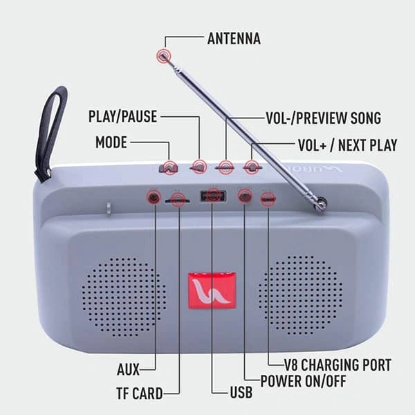 Ubon UBON SP-6850 Beatbox Wireless Speaker Portable TWS Bluetooth Rechargeable Travel Speaker