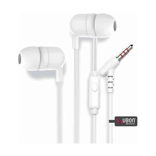 Ubon UB-760 Champ 3.5mm in-Ear Wired Earphones - White - White
