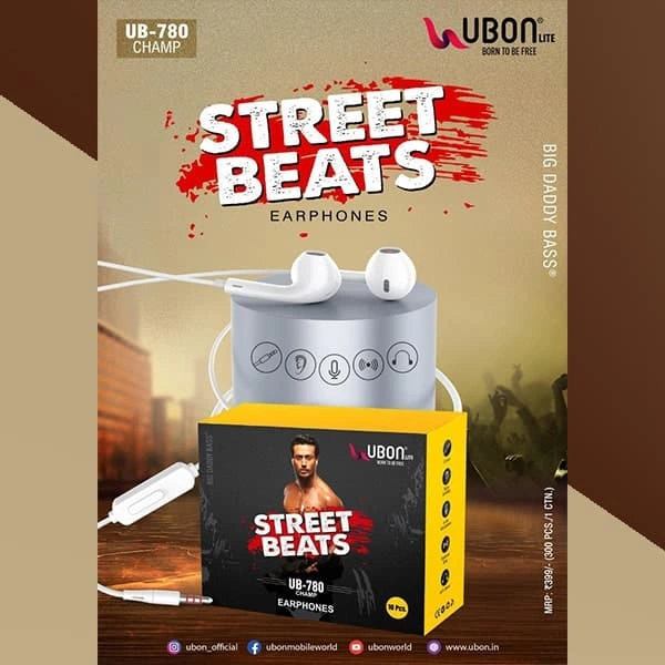 Ubon UBON UB-780 Champ In Ear Wired With Mic Earphones - Black, White