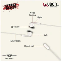 Ubon UBON UB-780 Champ In Ear Wired With Mic Earphones - Black, White