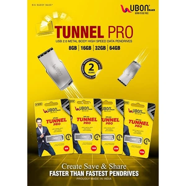 Ubon USB 2.0 Metal Body High Speed Pen Drive - 16 GB