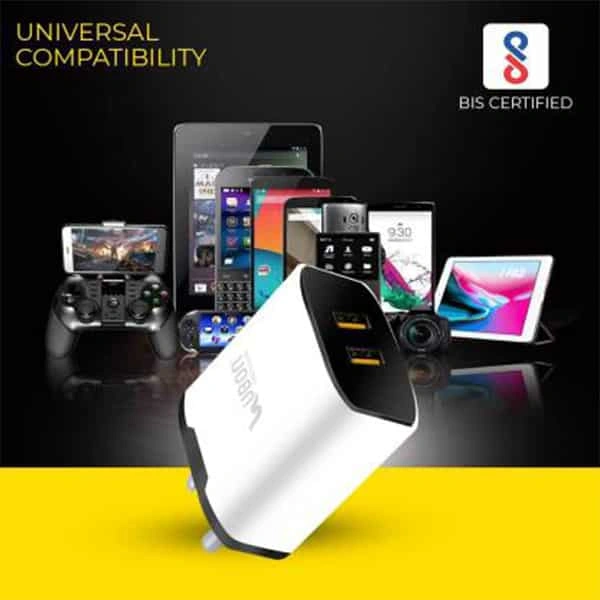 Ubon UBON USB Charger CH500 2.6A Dual USB Port Boost Charger with C Type Cable Included