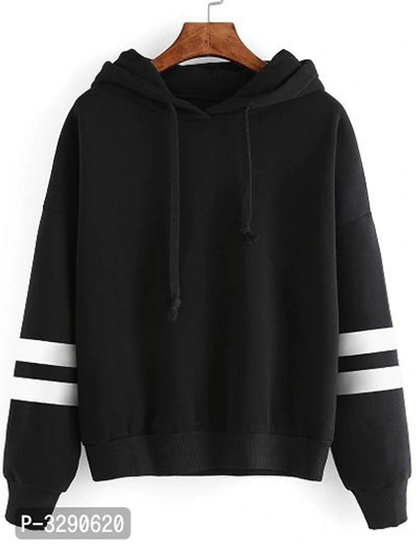 Fleece Printed Pullovers For Women - black