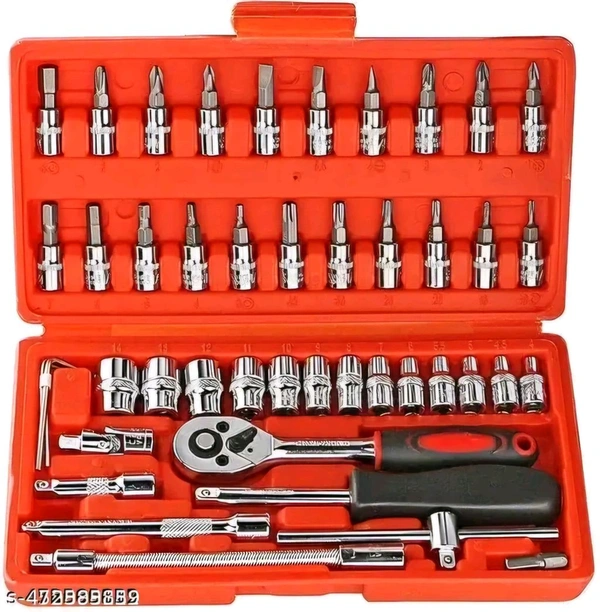 46 in 1 Pcs Tool Kit & Screwdriver and Socket Set Multi Purpose Combination Tool Case Precision Socket Set