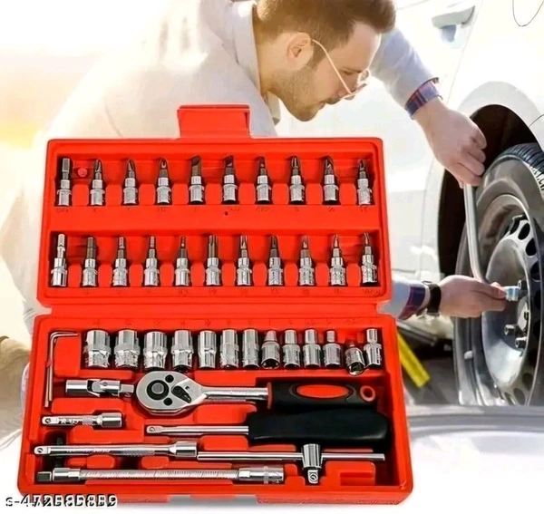 46 in 1 Pcs Tool Kit & Screwdriver and Socket Set Multi Purpose Combination Tool Case Precision Socket Set