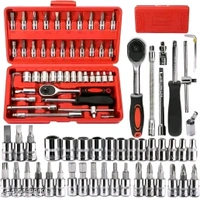 46 in 1 Pcs Tool Kit & Screwdriver and Socket Set Multi Purpose Combination Tool Case Precision Socket Set