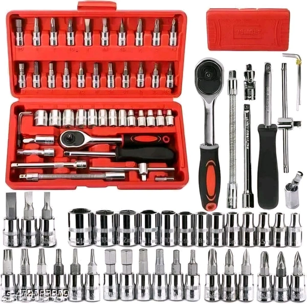 46 in 1 Pcs Tool Kit & Screwdriver and Socket Set Multi Purpose Combination Tool Case Precision Socket Set