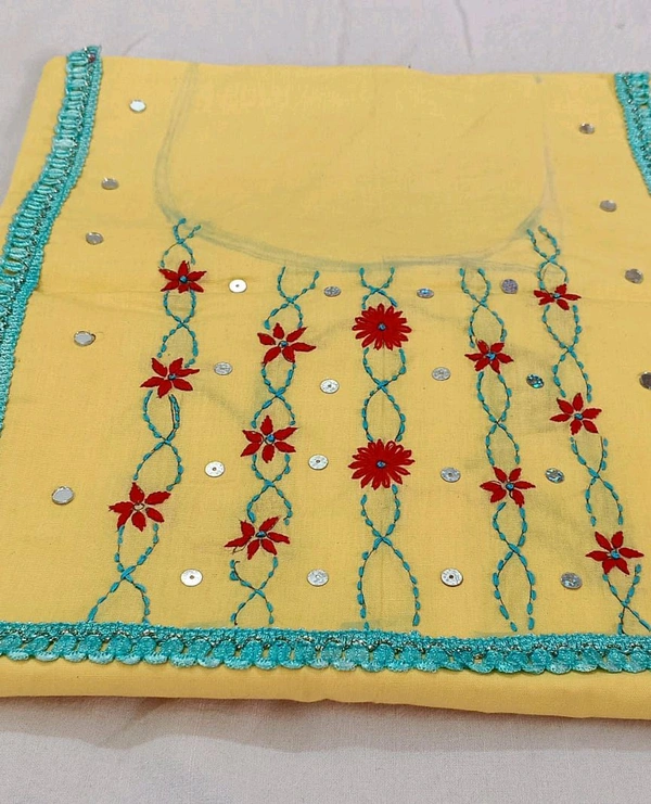 Twokart Hand Embroidery Pure Cotton Kurti (Yellow, Free Size, Pack Of 1) - Free