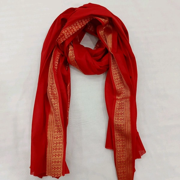 Twokart Cotton 265 GSM Bath, Face, Hair, Hand, Beach Gamcha  - Free Size, Red
