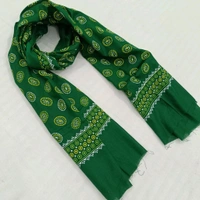Twokart Cotton 265 GSM Bath, Face, Hair, Hand, Beach Gamcha (Green) Chanderi Gamchha - Free Size, Pine Green