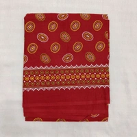 Twokart Cotton 265 GSM Bath, Face, Hair, Hand, Beach Gamcha (Red) Chanderi Gamchha - Free Size, Red