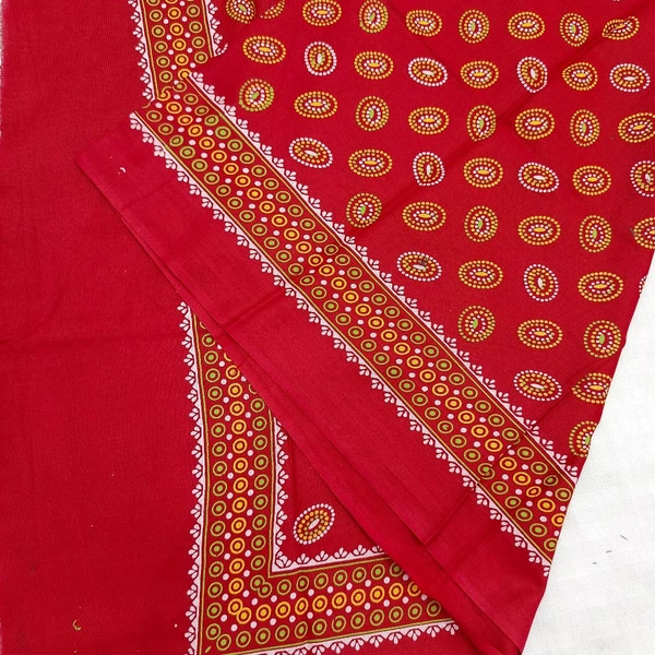 Twokart Cotton 265 GSM Bath, Face, Hair, Hand, Beach Gamcha (Red) Chanderi Gamchha - Free Size, Red