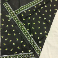 Twokart Cotton 265 GSM Bath, Face, Hair, Hand, Beach Gamcha (Black) Chanderi Gamchha - Free Size, Black