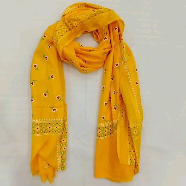 Twokart Cotton 265 GSM Bath, Face, Hair, Hand, Beach Gamcha (Yellow) Chanderi Gamchha - Free Size, Yellow