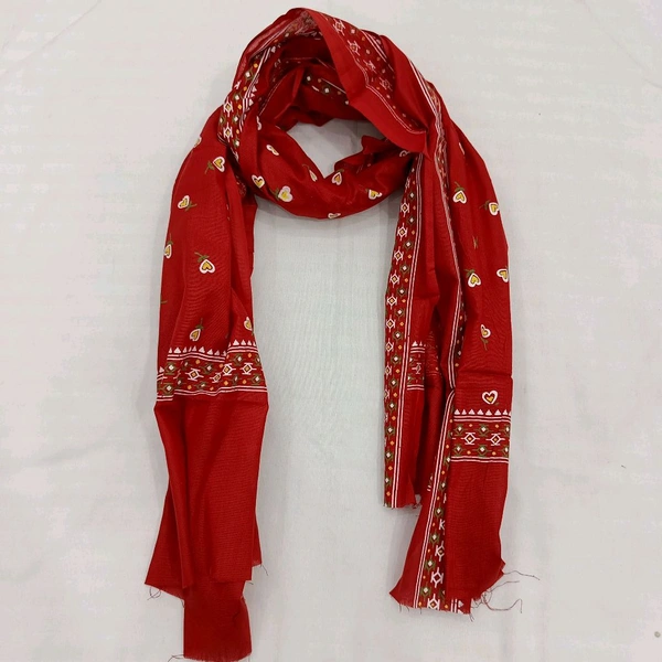 Twokart Cotton 265 GSM Bath, Face, Hair, Hand, Beach Gamcha (Red) Chanderi Gamchha - Free Size, Red